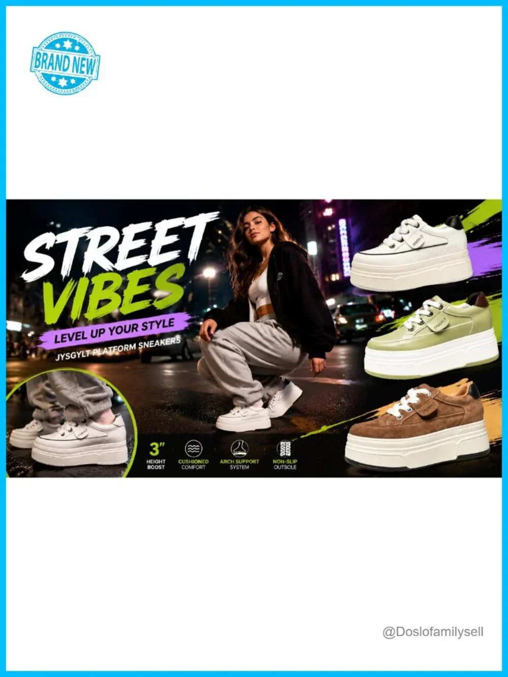 Platform Sneakers Women Chunky Lace Up Comfort Walking Shoes
